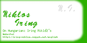 miklos iring business card